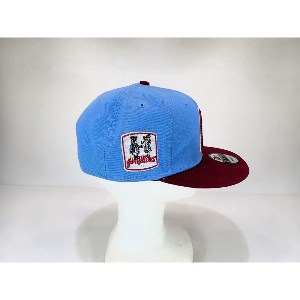 New Era 9FIFTY Philadelphia Phillies Snapback Hat Sky Blue Maroon Cooperstown - Picture 5 of 9